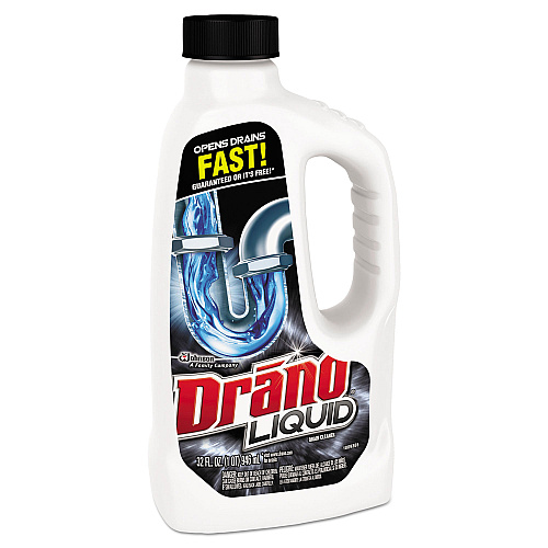 Drano Liquid Drain Cleaner, 32 oz Safety Cap Bottle, 12/Carton (335712)
