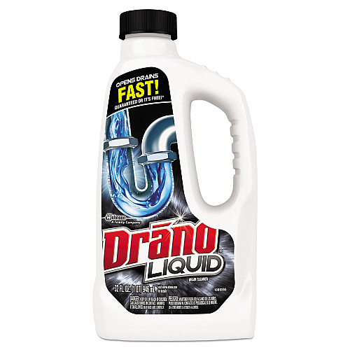 Drano Liquid Drain Cleaner, 32 oz Safety Cap Bottle, 12/Carton (335712)
