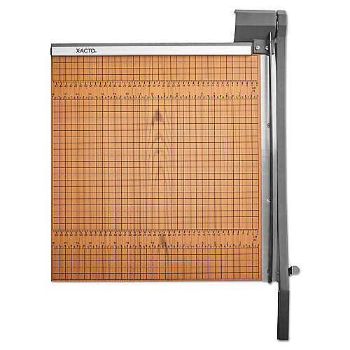 X-ACTO Square Commercial Grade Wood Base Guillotine Trimmer, 15 Sheets, 18" Cut Length, 18 x 18 (26618LMR)