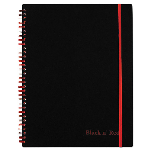 Black n' Red Flexible Cover Twinwire Notebooks, SCRIBZEE Compatible, 1-Subject, Wide/Legal Rule, Black Cover, (70) 11 x 8.5 Sheets (K66652)