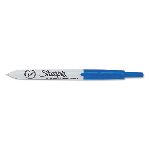 Sharpie Retractable Permanent Marker, Extra-Fine Needle Tip, Blue (1735792)