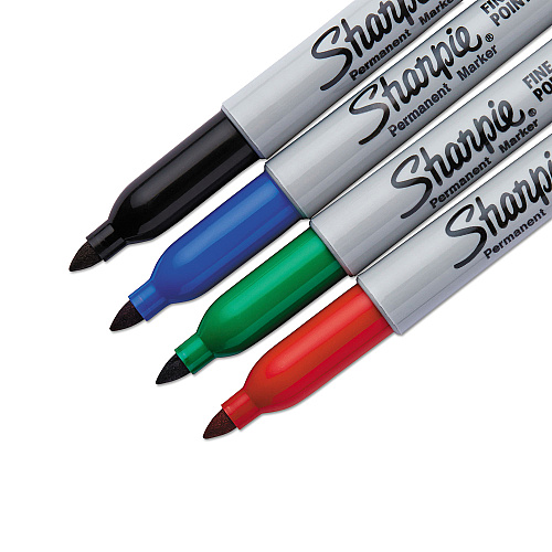 Sharpie Fine Tip Permanent Marker, Fine Bullet Tip, Assorted Colors, 4/Set (30174PP)