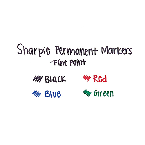 Sharpie Fine Tip Permanent Marker, Fine Bullet Tip, Assorted Colors, 4/Set (30174PP)
