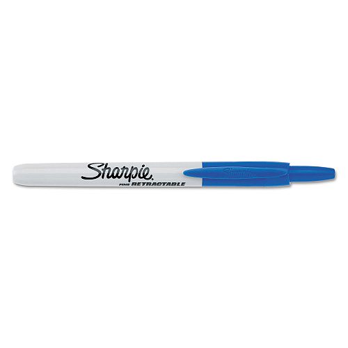 Sharpie Retractable Permanent Marker, Fine Bullet Tip, Blue (32703)
