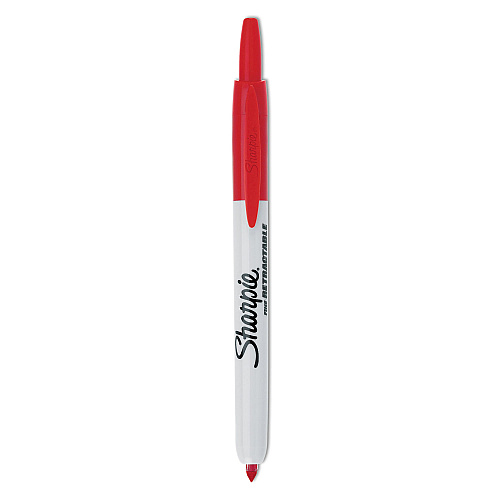 Sharpie Retractable Permanent Marker, Fine Bullet Tip, Red (32702)