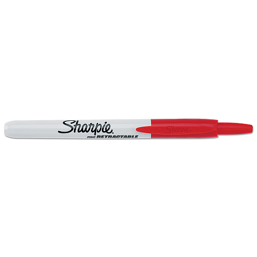 Sharpie Retractable Permanent Marker, Fine Bullet Tip, Red (32702)