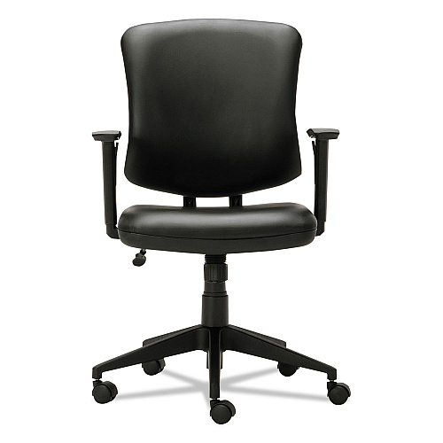 Alera Everyday Task Office Chair, Bonded Leather Seat/Back, Supports Up to 275 lb, 17.6" to 21.5" Seat Height, Black (ALETE4819)