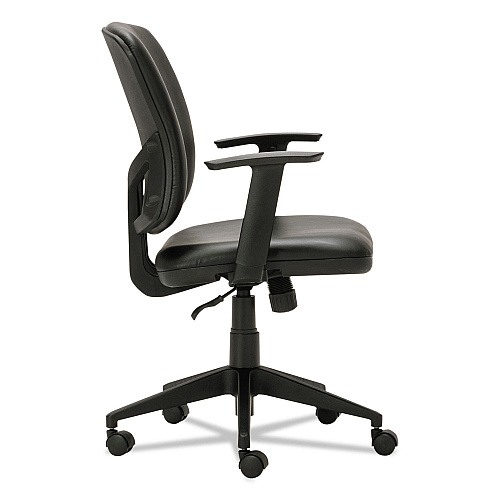 Alera Everyday Task Office Chair, Bonded Leather Seat/Back, Supports Up to 275 lb, 17.6" to 21.5" Seat Height, Black (ALETE4819)