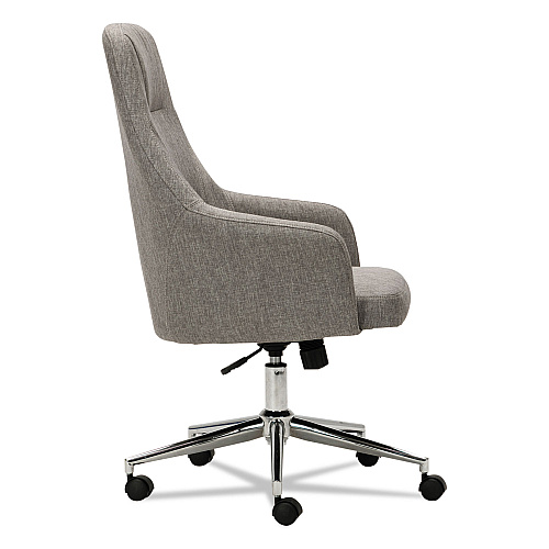 Alera Captain Series High-Back Chair, Supports Up to 275 lb, 17.1" to 20.1" Seat Height, Gray Tweed Seat/Back, Chrome Base (ALECS4151)