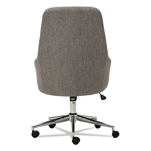 Alera Captain Series High-Back Chair, Supports Up to 275 lb, 17.1" to 20.1" Seat Height, Gray Tweed Seat/Back, Chrome Base (ALECS4151)
