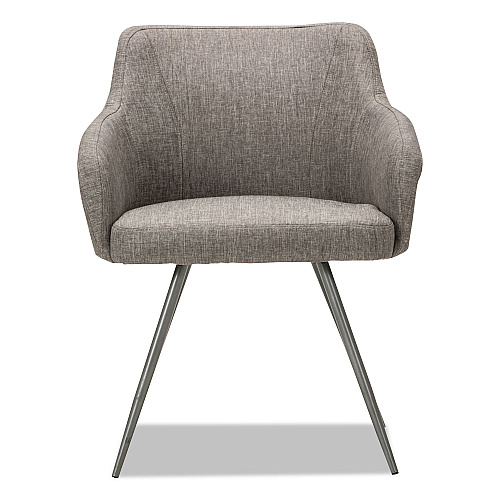 Alera Captain Series Guest Chair, 23.8" x 24.6" x 30.1", Gray Tweed Seat, Gray Tweed Back, Chrome Base (ALECS4351)