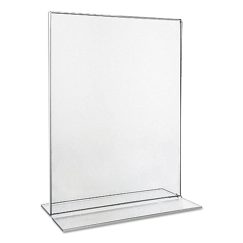 Universal Clear 2-Sided T-Style Freestanding Frame, 8.5 x 11, 2/Pack (UNV76864)