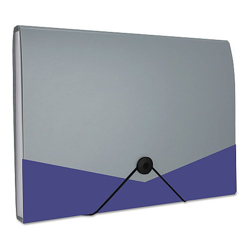 Universal Poly Expanding Files, 13 Sections, Cord/Hook Closure, 1/12-Cut Tabs, Letter Size, Metallic Blue/Steel Gray (UNV20531)