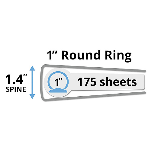 Avery Mini Size Durable Non-View Binder with Round Rings, 3 Rings, 1" Capacity, 8.5 x 5.5, Black (27257)