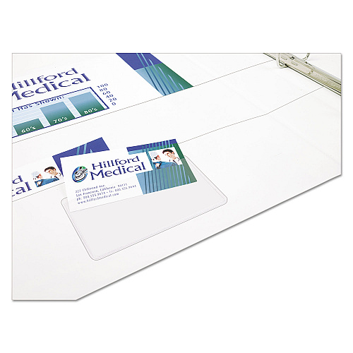 Avery Self-Adhesive Top-Load Business Card Holders, Top Load, 3.5 x 2, Clear, 10/Pack (73720)