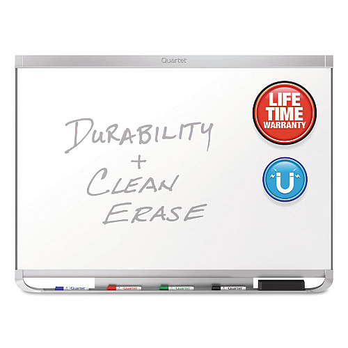 Quartet Prestige 2 DuraMax Magnetic Porcelain, 48 x 36, White Surface, Silver Aluminum/Plastic Frame (P554AP2)