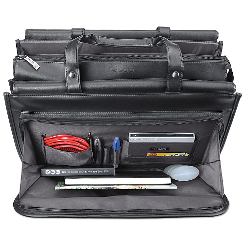 SOLO Harrison Briefcase, Fits Devices Up to 15.6", Vinyl, 16.75 x 7.75 x 12, Black (CLS3464)