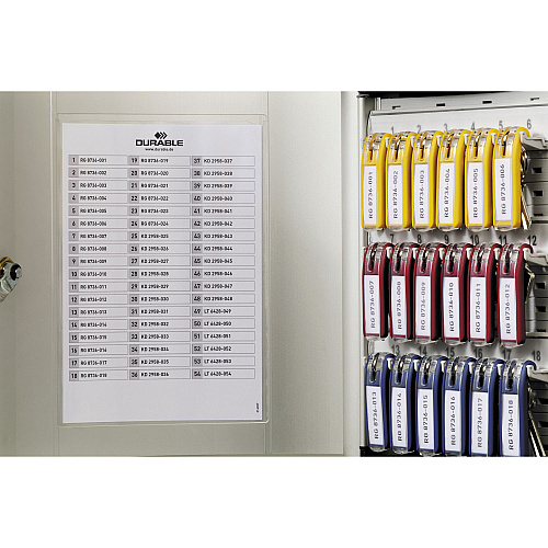 Durable Locking Key Cabinet, 36-Key, Brushed Aluminum, Silver, 11.75 x 4.63 x 11 (195223)