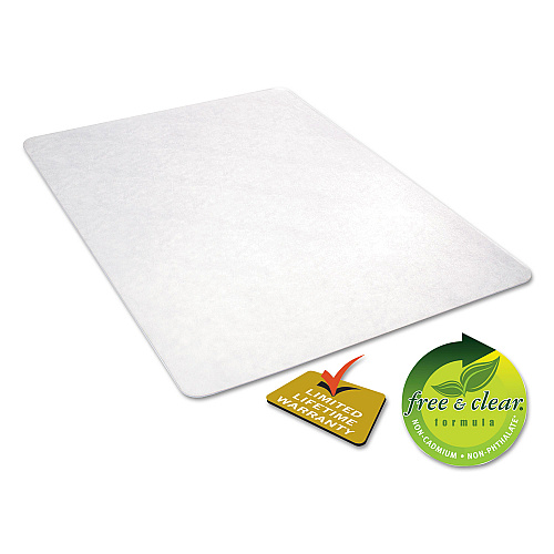 Alera All Day Use Non-Studded Chair Mat for Hard Floors, 46 x 60, Rectangular, Clear (ALEMAT4660HFR)