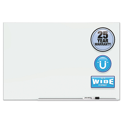 Quartet Element Framed Magnetic Glass Dry-Erase Boards, 74 x 42, White Surface, Silver Aluminum Frame (G7442E)