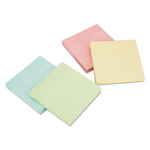 Universal Self-Stick Note Pad Cabinet Pack, 3" x 3", Assorted Pastel Colors, 90 Sheets/Pad, 24 Pads/Pack (UNV35695)