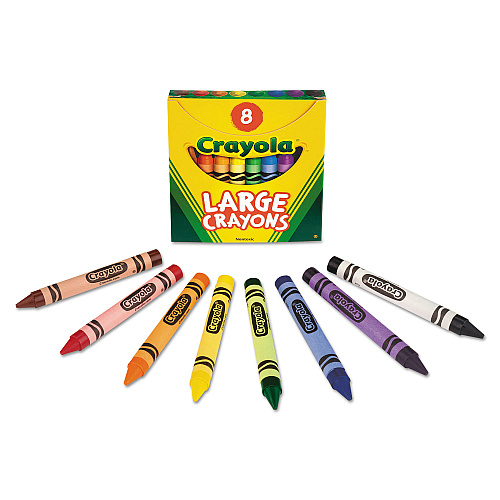 Crayola Large Crayons, Tuck Box, 8 Colors/Box (520080)