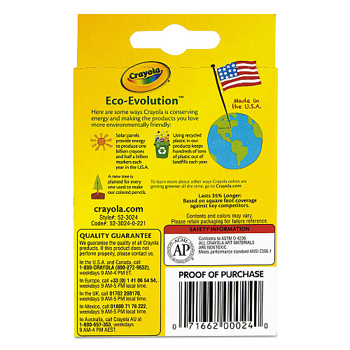 Crayola Classic Color Crayons, Peggable Retail Pack, 24 Colors/Pack (523024)