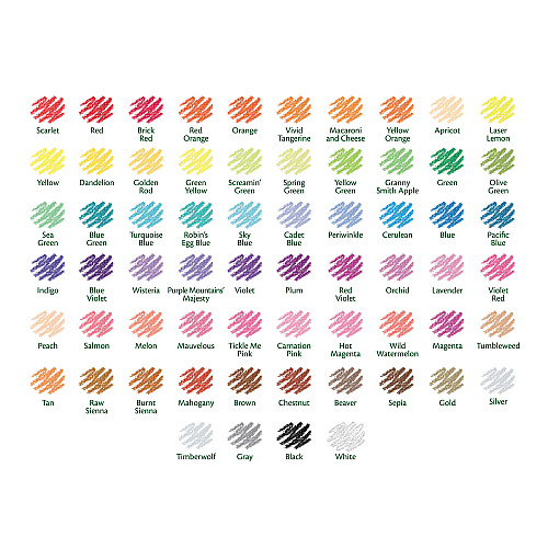 Crayola Short Colored Pencils Hinged Top Box with Built-in Pencil Sharpener, 3.3 mm, 2B, Assorted Lead and Barrel Colors, 64/Pack (683364)