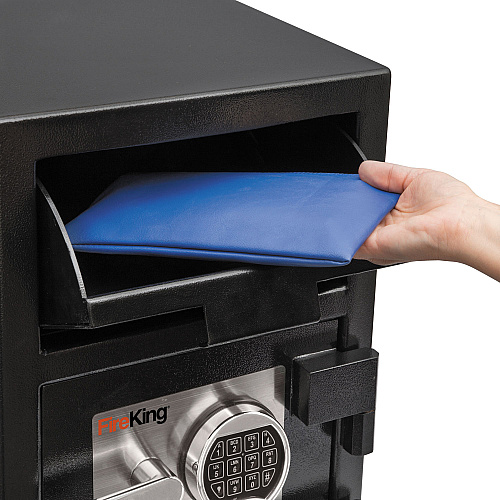 FireKing Depository Security Safe, 2.72 cu ft, 24w x 13.4d x 10.83h, Black (SB2414BLEL)