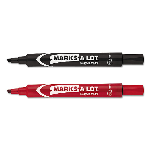 Avery MARKS A LOT Regular Desk-Style Permanent Marker Value Pack, Broad Chisel Tip, Assorted Colors, 24/Pack (98187)