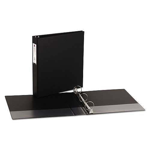 Avery Economy Non-View Binder with Round Rings, 3 Rings, 1.5" Capacity, 11 x 8.5, Black, (4401) (04401)