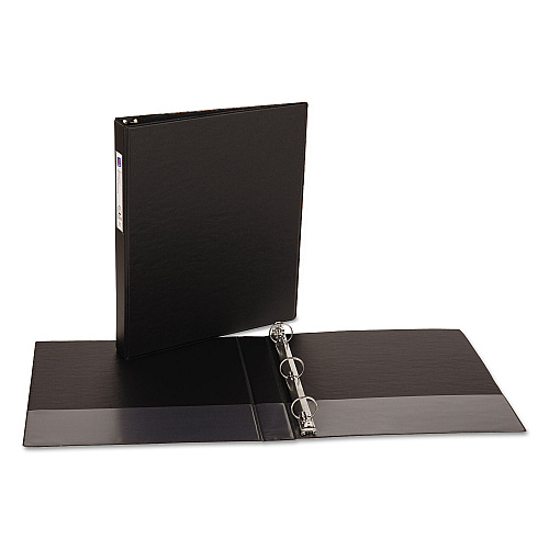 Avery Economy Non-View Binder with Round Rings, 3 Rings, 1" Capacity, 11 x 8.5, Black, (4301) (04301)