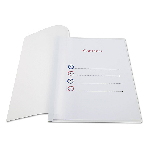 Universal Clear View Report Cover with Slide-on Binder Bar, Clear/Clear, 25/Pack (UNV20564)