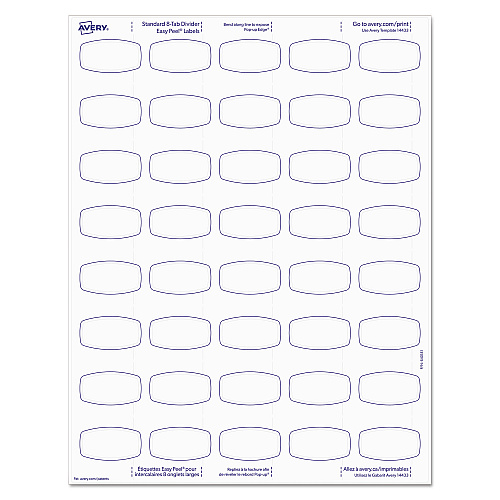 Avery Big Tab Printable White Label Tab Dividers, 8-Tab, 11 x 8.5, White, 20 Sets (14435)