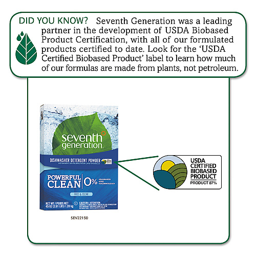 Seventh Generation Powerful Clean Powder Dishwasher Detergent Unscented 45 Oz Sev 22150 Seventh Generation Powerful Clean Powder Dishwasher Detergent Unscented 45 Oz Sev 22150