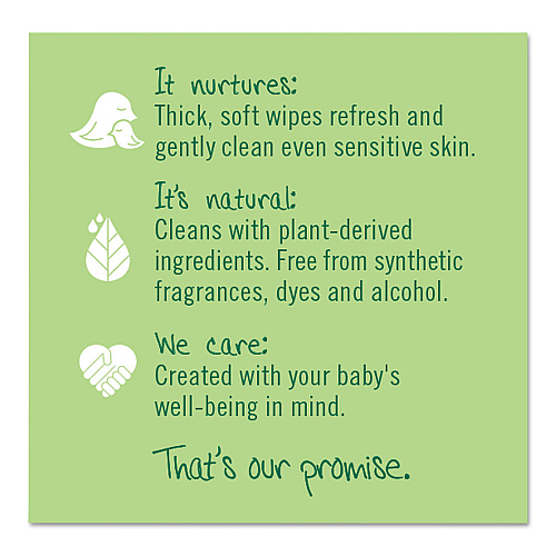 Seventh Generation Free and Clear Baby Wipes, 7 x 7, Refill, Unscented, White, 256/Pack, 3 Packs/Carton (34219CT)