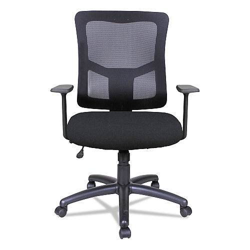 Alera Elusion II Series Mesh Mid-Back Swivel/Tilt Chair, Supports Up to 275 lb, 18.11" to 21.77" Seat Height, Black (ALEELT4214B)
