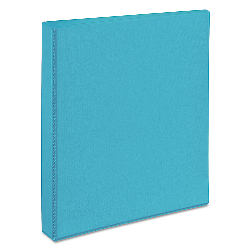 Avery Durable View Binder with DuraHinge and Slant Rings, 3 Rings, 1" Capacity, 11 x 8.5, Aqua (17295)