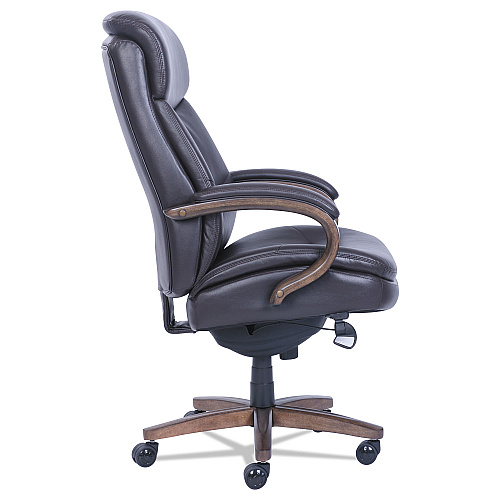 La-Z-Boy Woodbury Big/Tall Executive Chair, Supports Up to 400 lb, 20.25" to 23.25" Seat Height, Brown Seat/Back, Weathered Sand Base (48961B)