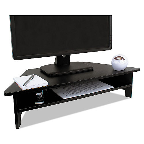 Victor High Rise Collection Monitor Stand, 27 x 11 1/2 x 6 1/2-7 1/2, Black (DC050)