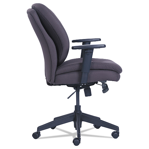 SertaPedic Cosset Ergonomic Task Chair, Supports Up to 275 lb, 19.5" to 22.5" Seat Height, Gray Seat/Back, Black Base (48967B)