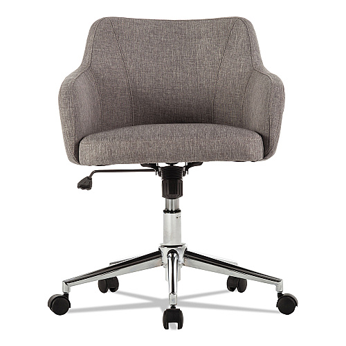 Alera Captain Series Mid-Back Chair, Supports Up to 275 lb, 17.5" to 20.5" Seat Height, Gray Tweed Seat/Back, Chrome Base (ALECS4251)
