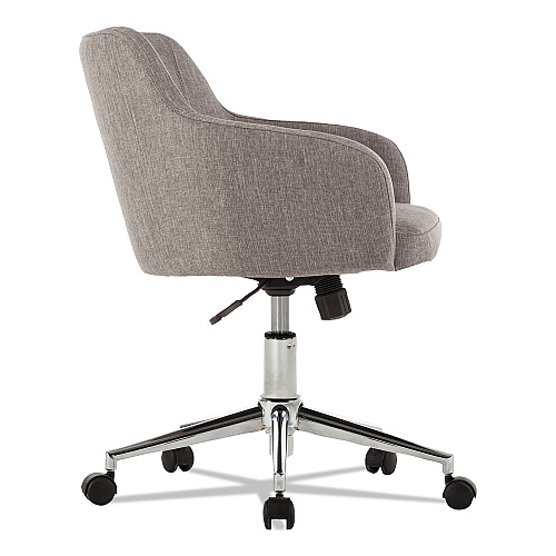 Alera Captain Series Mid-Back Chair, Supports Up to 275 lb, 17.5" to 20.5" Seat Height, Gray Tweed Seat/Back, Chrome Base (ALECS4251)