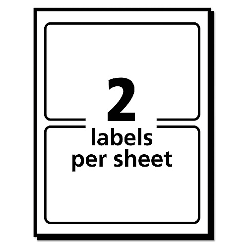 Avery Vibrant Laser Color-Print Labels w/ Sure Feed, 4.75 x 7.75, White, 50/Pack (6876)