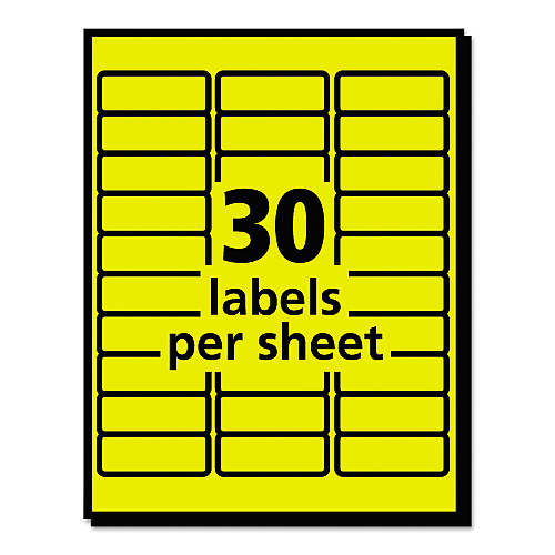 Avery High-Visibility Permanent Laser ID Labels, 1 x 2.63, Neon Yellow, 750/Pack (5972)