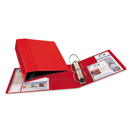 Avery Heavy-Duty Non-View Binder with DuraHinge and Locking One Touch EZD Rings, 3 Rings, 4" Capacity, 11 x 8.5, Red (79584)