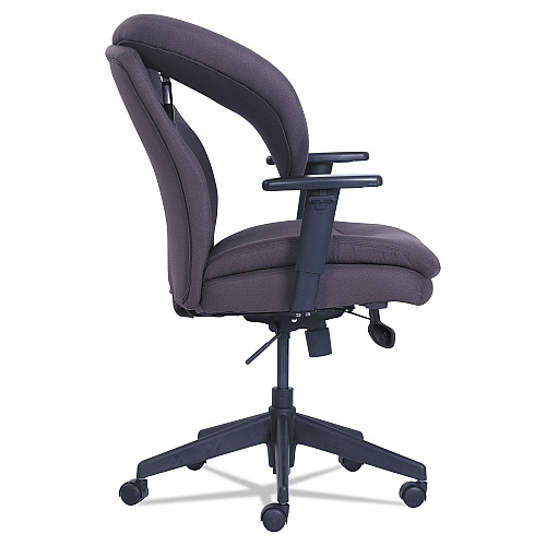SertaPedic Cosset Ergonomic Task Chair, Supports Up to 275 lb, 19.5" to 22.5" Seat Height, Gray Seat/Back, Black Base (48967B)