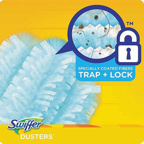 Swiffer Refill Dusters, Dust Lock Fiber, 2" x 6", Light Blue, 18/Box, 4 Boxes/Carton (99036)