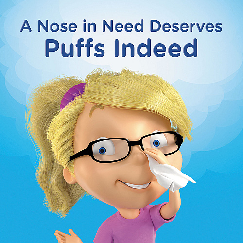 Puffs Facial Tissue, 2-Ply, White, 64 Sheets/Box, 24 Boxes/Carton (84405)