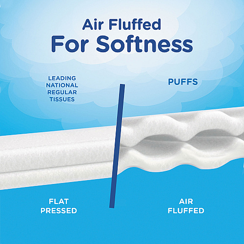 Puffs Facial Tissue, 2-Ply, White, 64 Sheets/Box, 24 Boxes/Carton (84405)